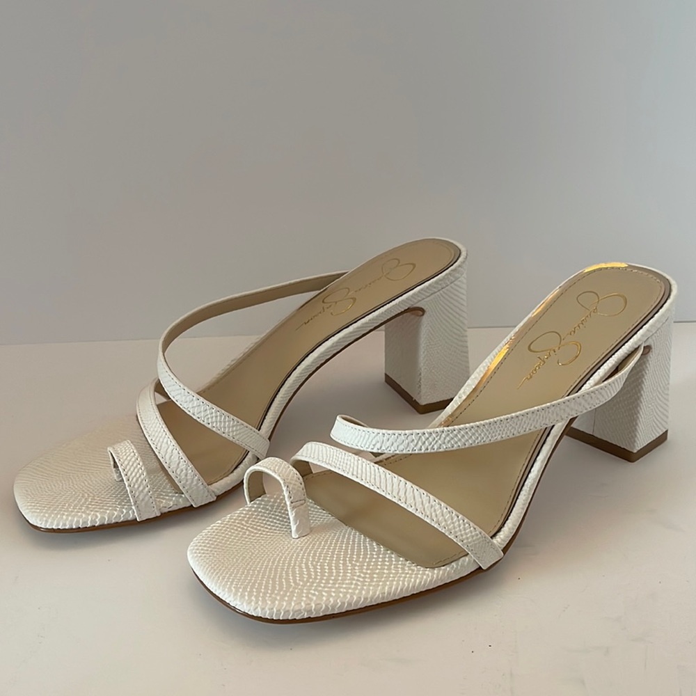 Textural snake print sandal